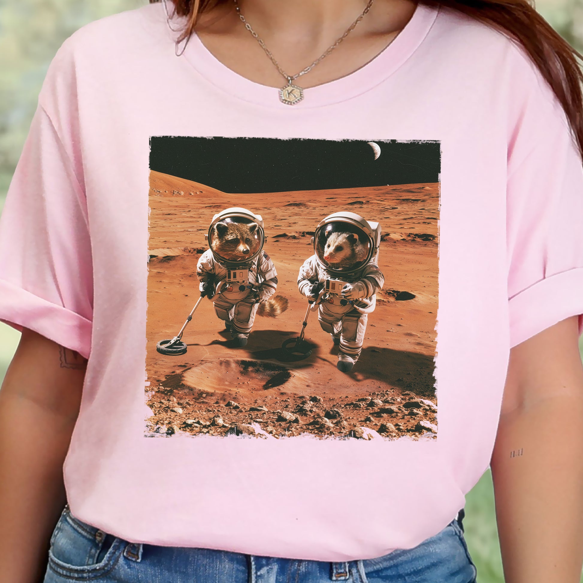 Trash Panda Astronauts Raccoon Possum Mars Explorer Gift T-Shirt