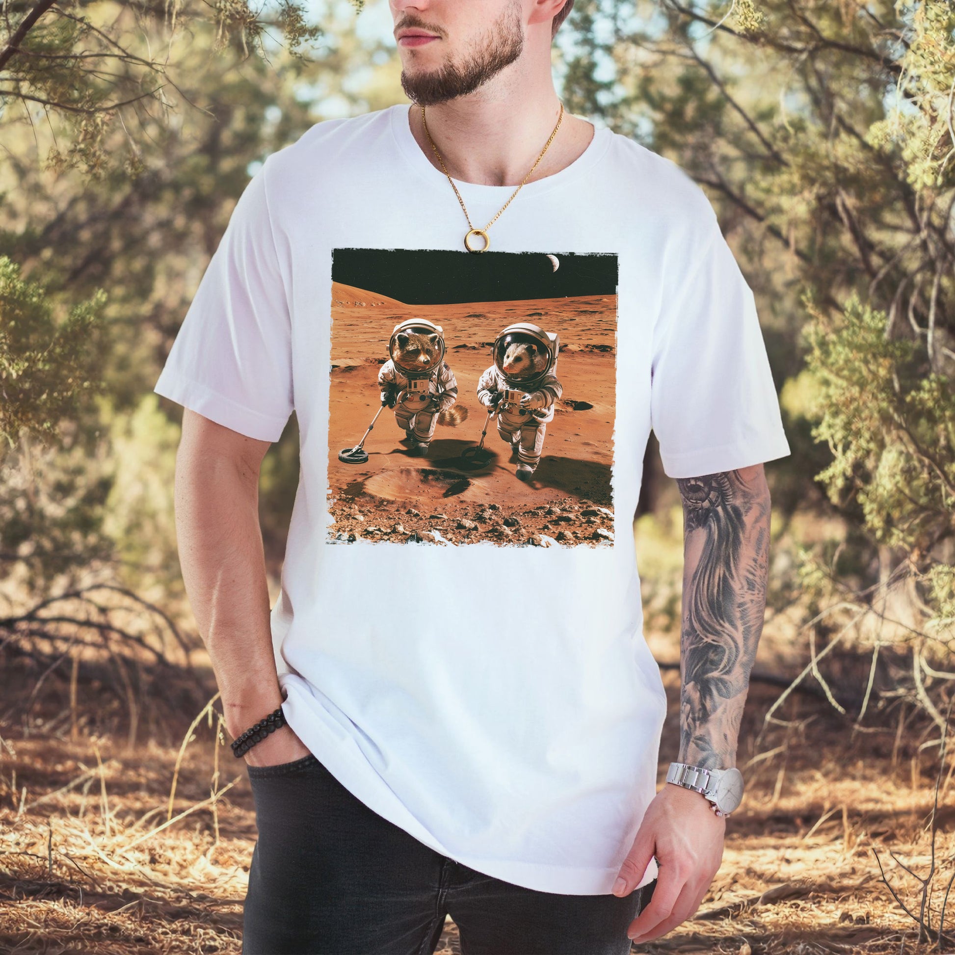 Trash Panda Astronauts Raccoon Possum Mars Explorer Gift T-Shirt