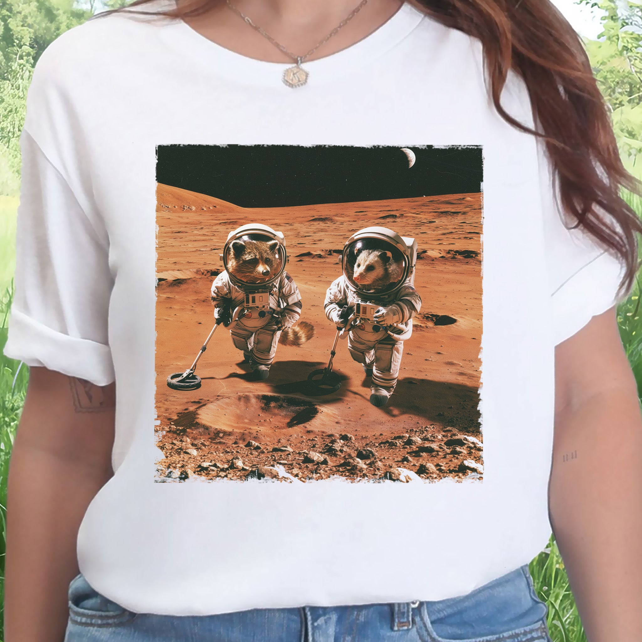 Trash Panda Astronauts Raccoon Possum Mars Explorer Gift T-Shirt