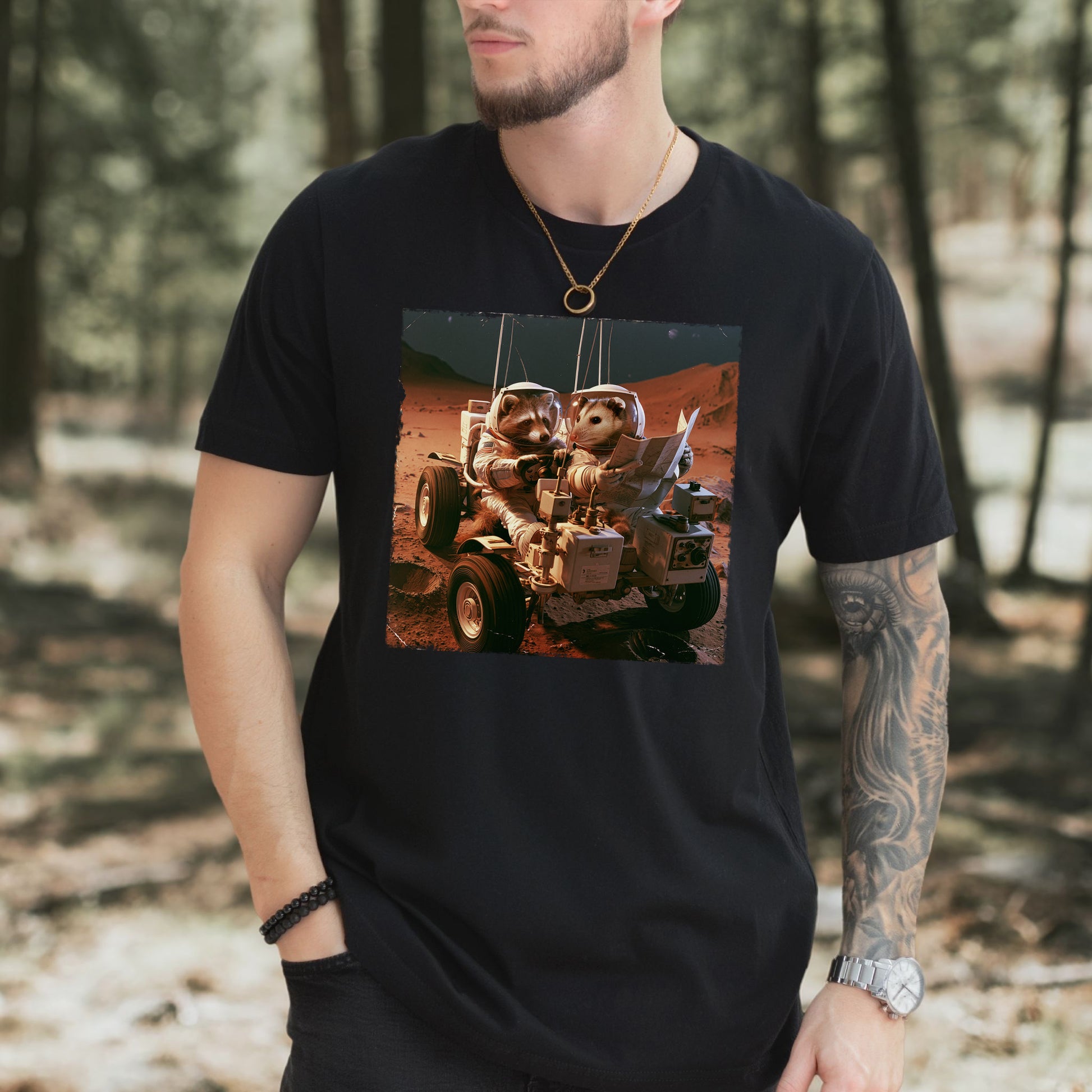 Trash Panda Mission Astronaut Raccoon Possum Space Adventure T-Shirt