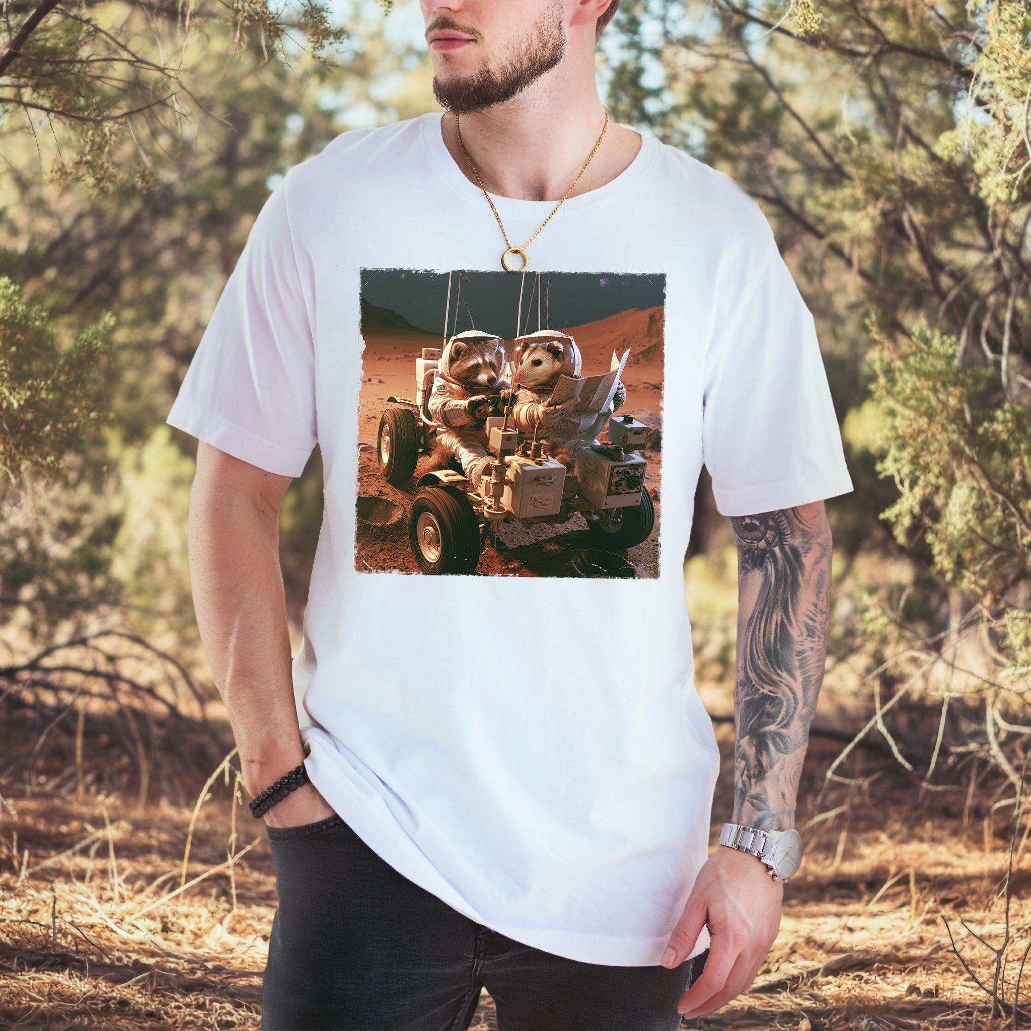 Trash Panda Mission Astronaut Raccoon Possum Space Adventure T-Shirt