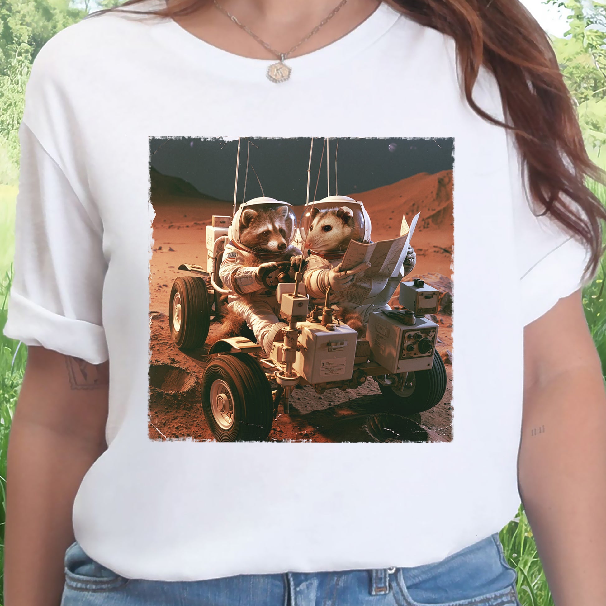 Trash Panda Mission Astronaut Raccoon Possum Space Adventure T-Shirt