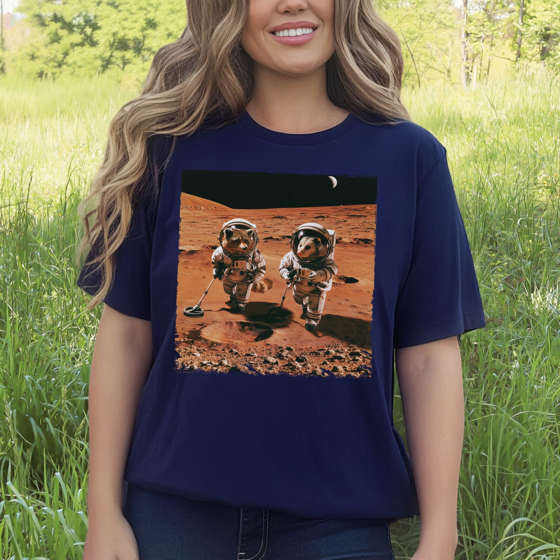 Trash Panda Astronauts Raccoon Possum Mars Explorer Gift T-Shirt