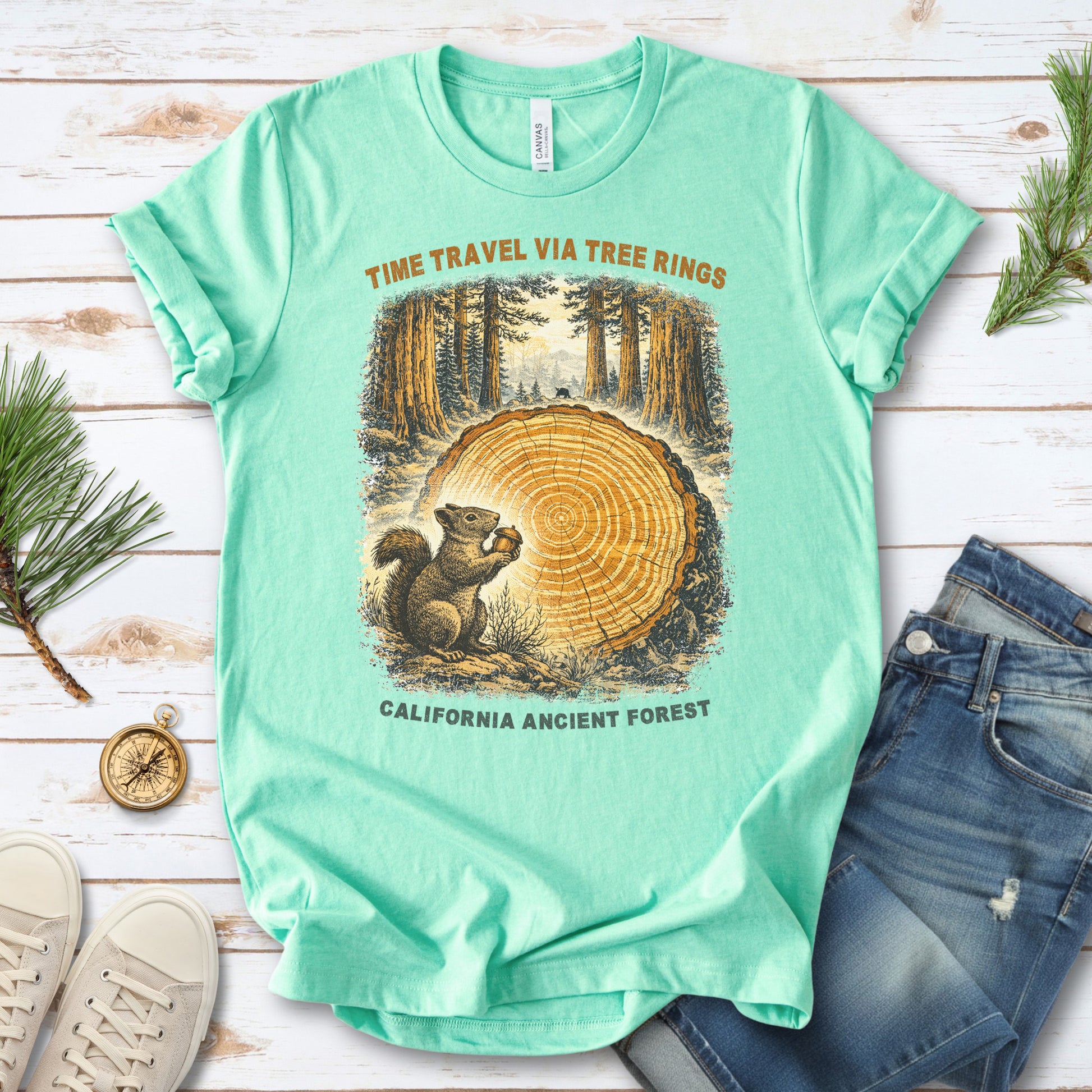 Tree Ring Time Traveler Shirt – California Ancient Forest T-Shirt
