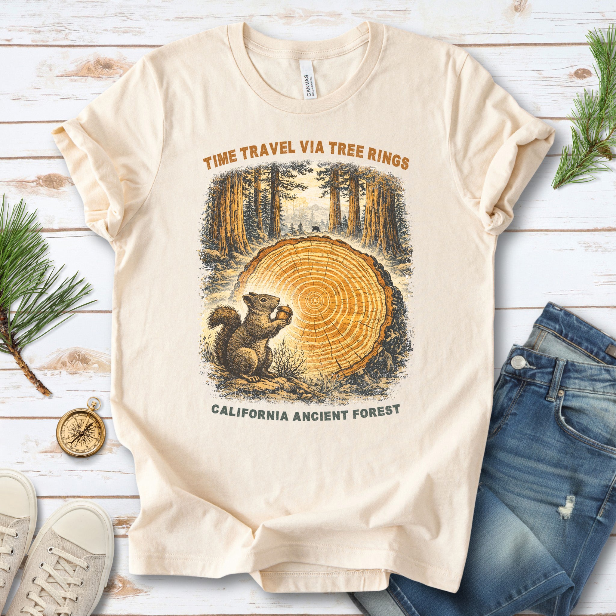 Tree Ring Time Traveler Shirt – California Ancient Forest T-Shirt