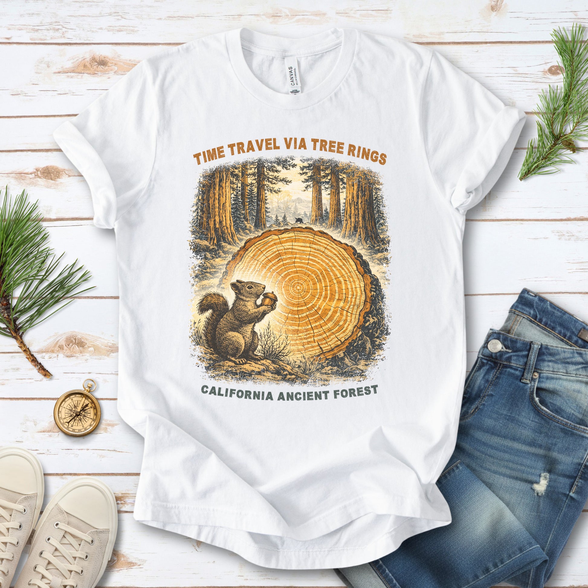 Tree Ring Time Traveler Shirt – California Ancient Forest T-Shirt