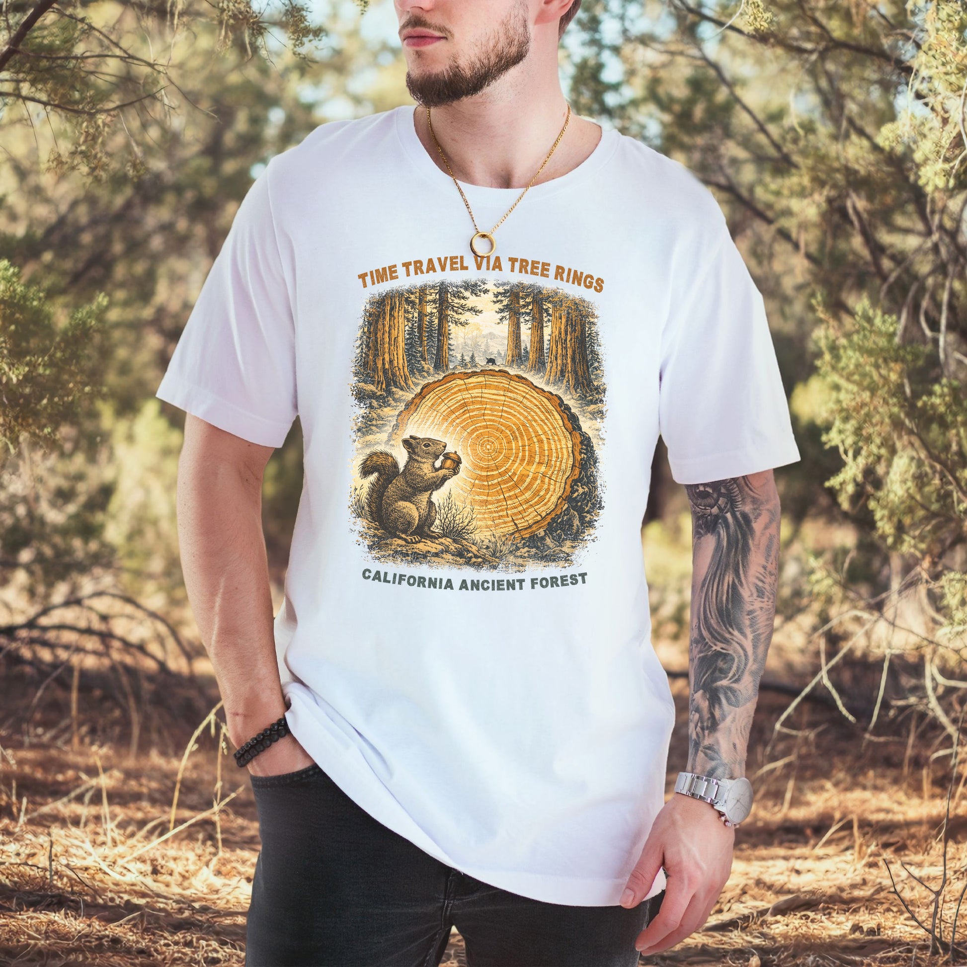 Tree Ring Time Traveler Shirt – California Ancient Forest T-Shirt