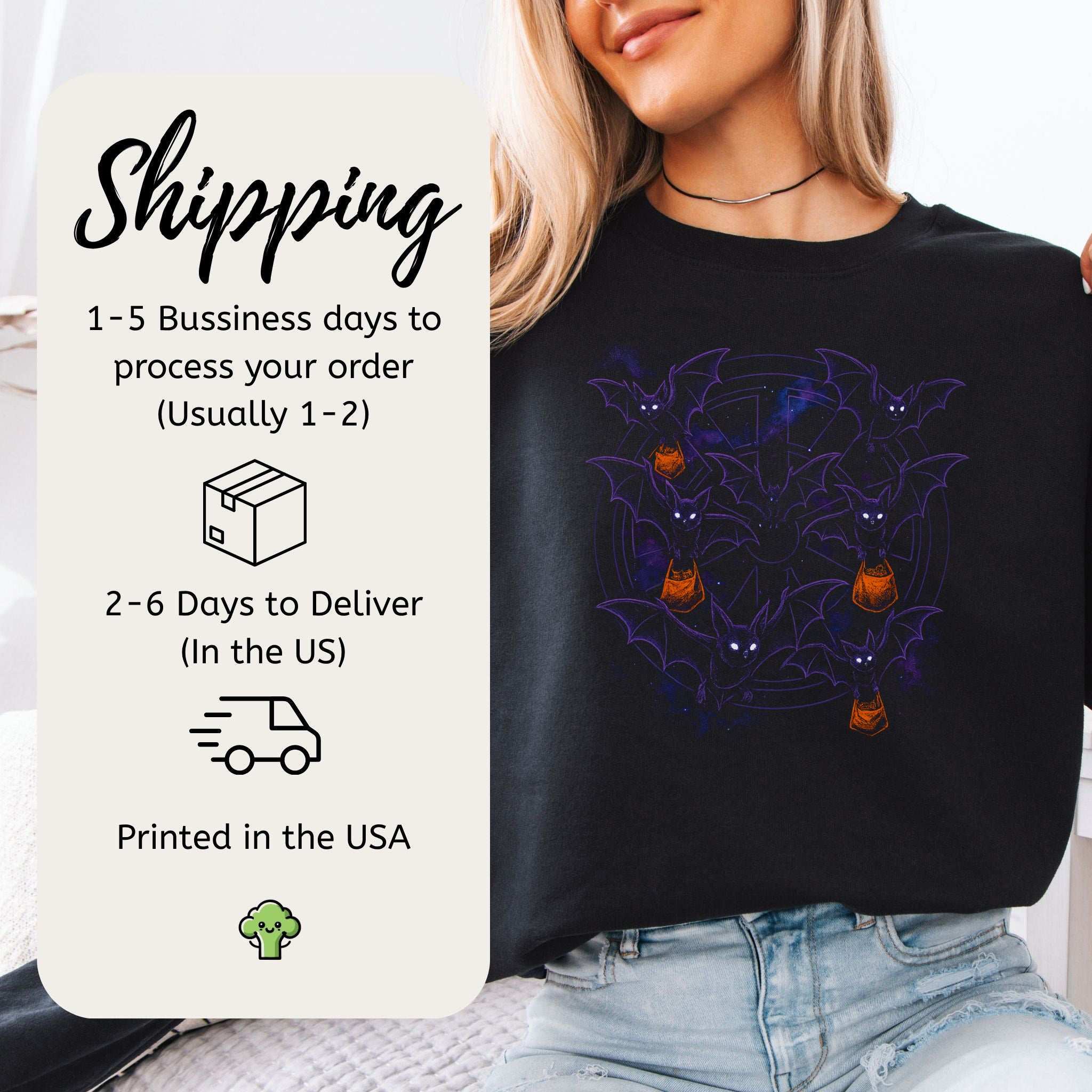 Trick-or-Bats Sweatshirt – Gothic Halloween Candy Flight Vibes