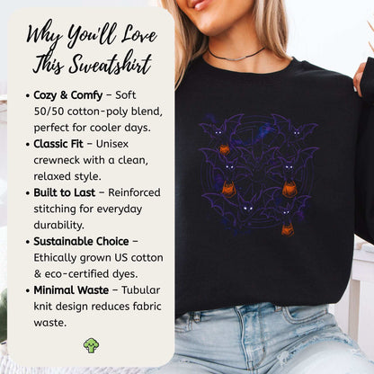 Trick-or-Bats Sweatshirt – Gothic Halloween Candy Flight Vibes