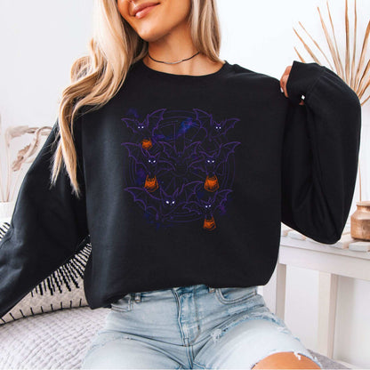 Trick-or-Bats Sweatshirt – Gothic Halloween Candy Flight Vibes