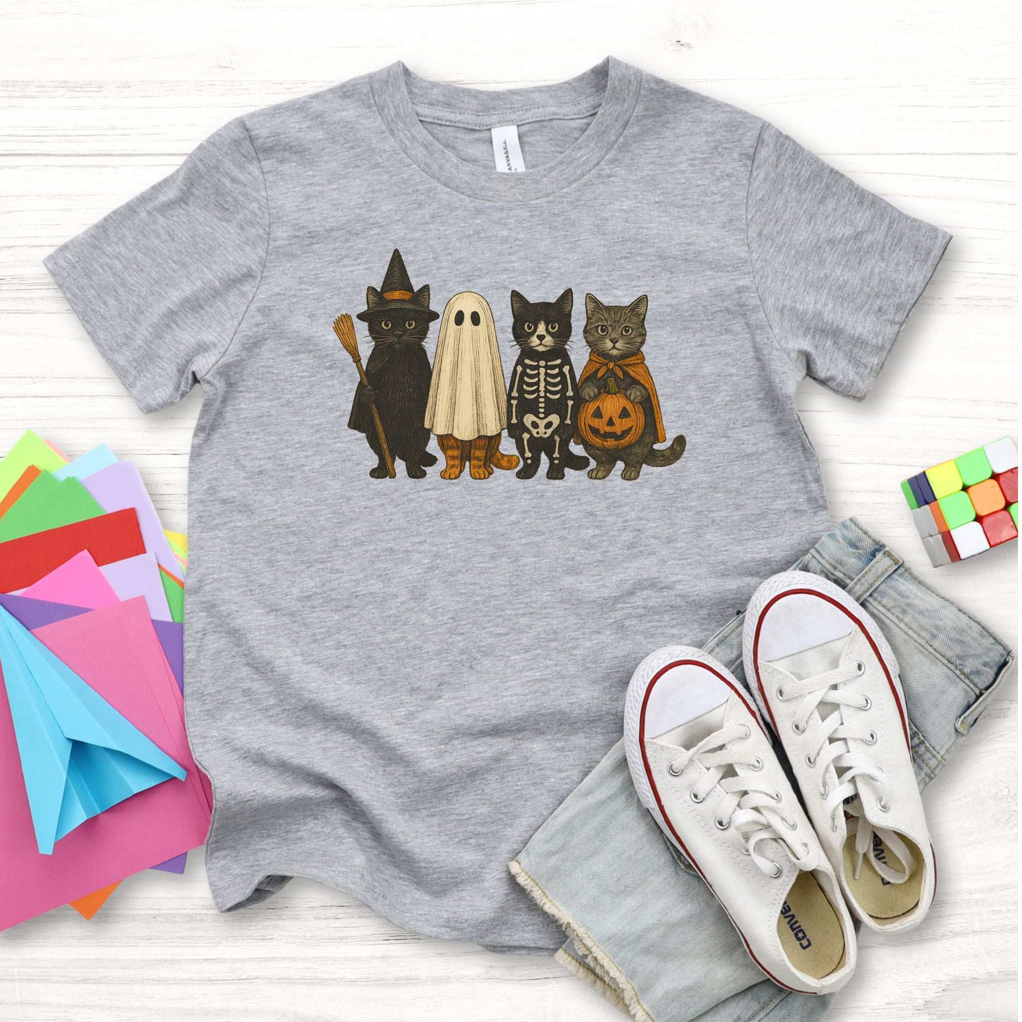 Trick-or-Cats Youth T-Shirt – Halloween Costume Cat Squad