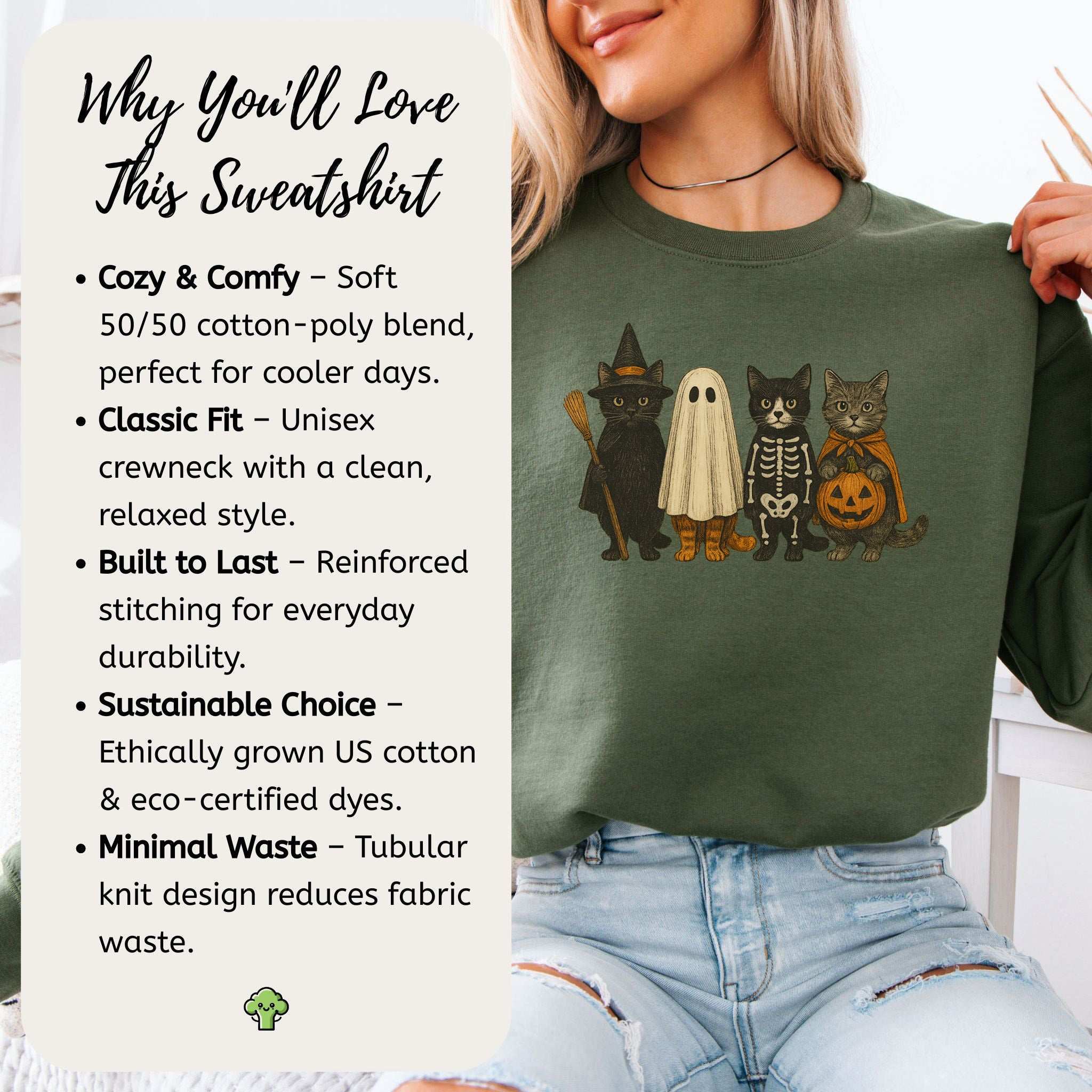 Trick-or-Cats Sweatshirt – Cute Halloween Cat Costume Squad