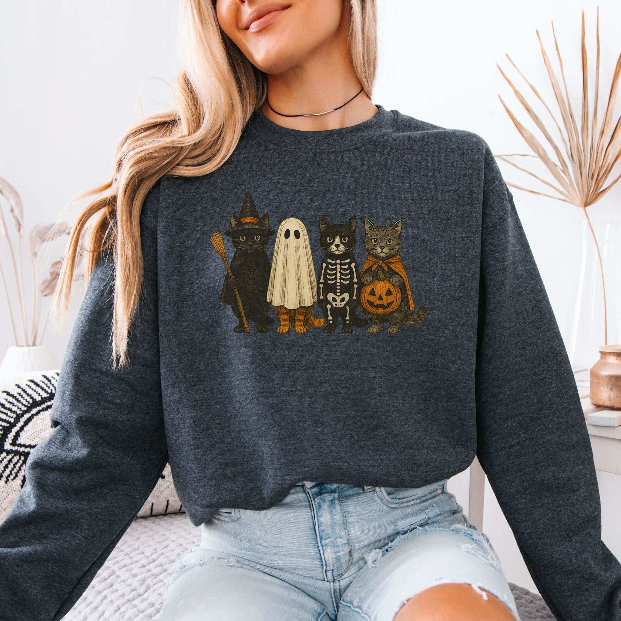 Trick-or-Cats Sweatshirt – Cute Halloween Cat Costume Squad