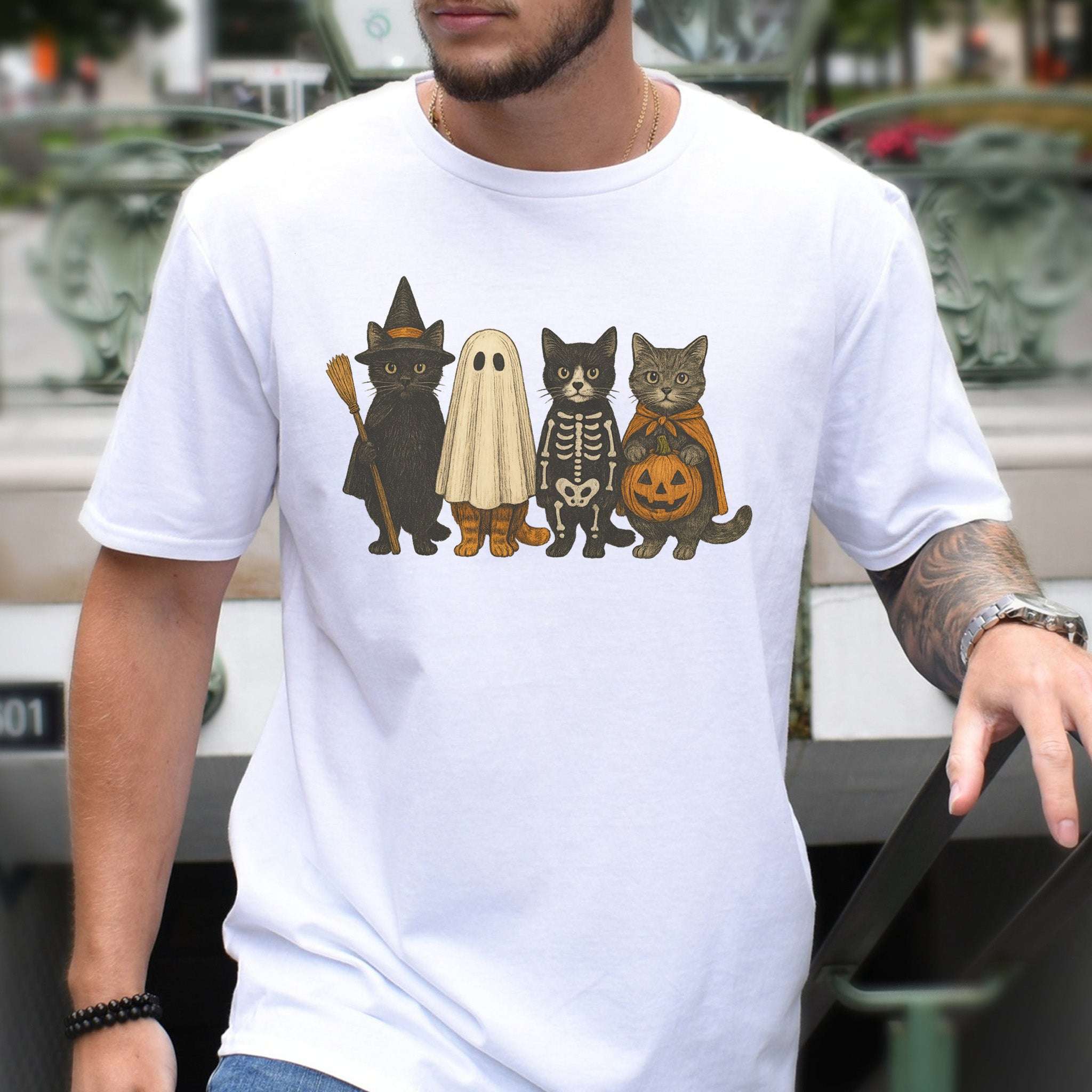 Trick-or-Cats T-Shirt – Cute Halloween Cat Costume Squad Tee