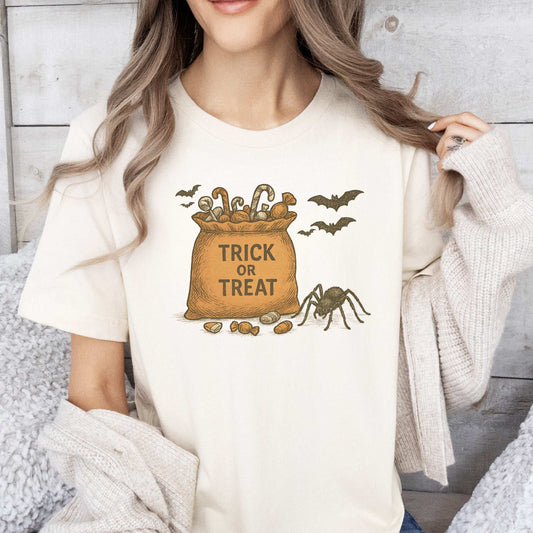 Trick or Treat Bag T-Shirt – Vintage Spooky Halloween Candy Tee