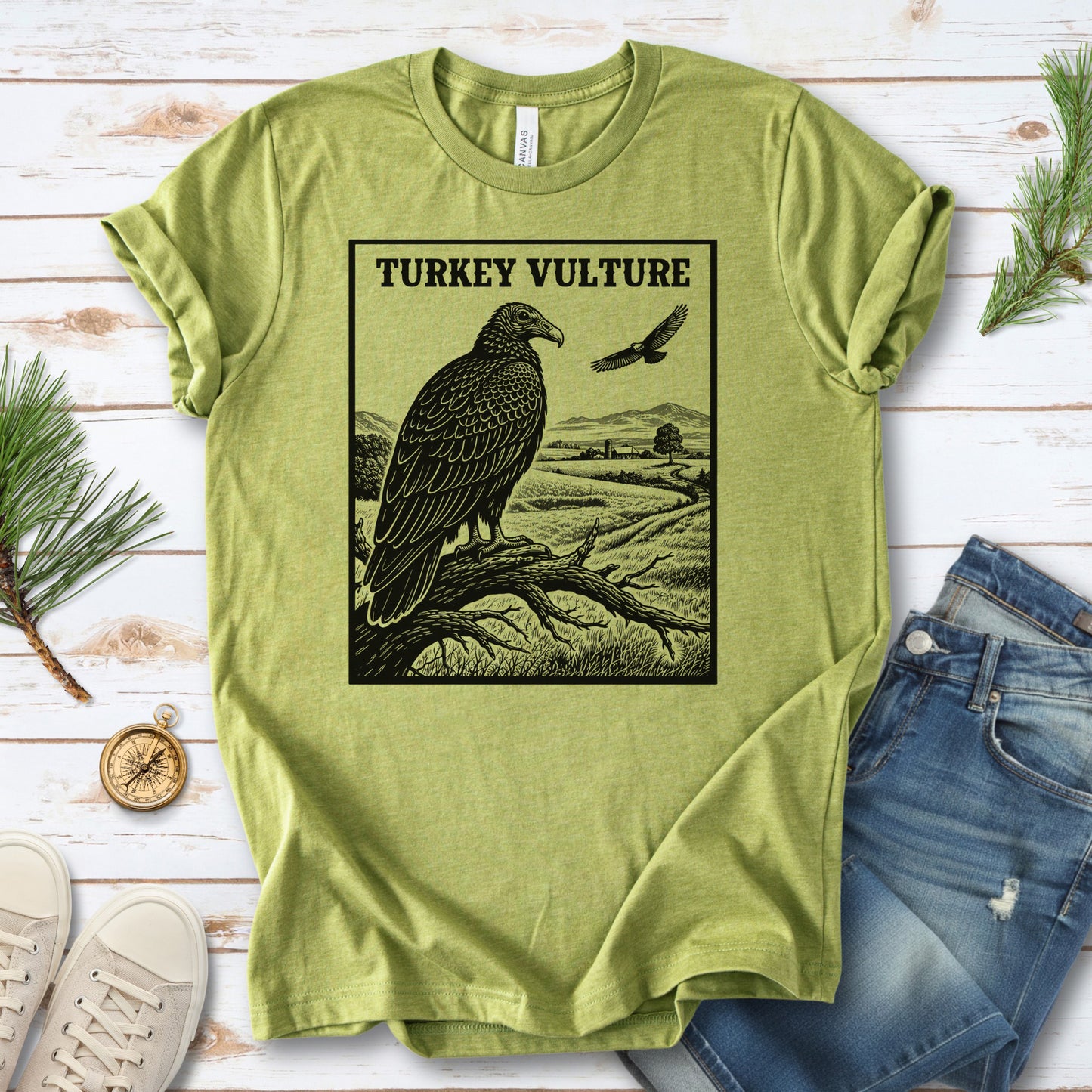 Turkey Vulture Vintage Countryside Wildlife Raptor T-Shirt