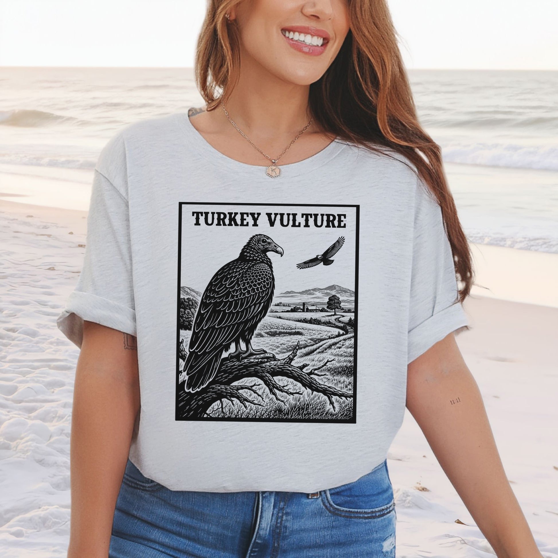Turkey Vulture Vintage Countryside Wildlife Raptor T-Shirt