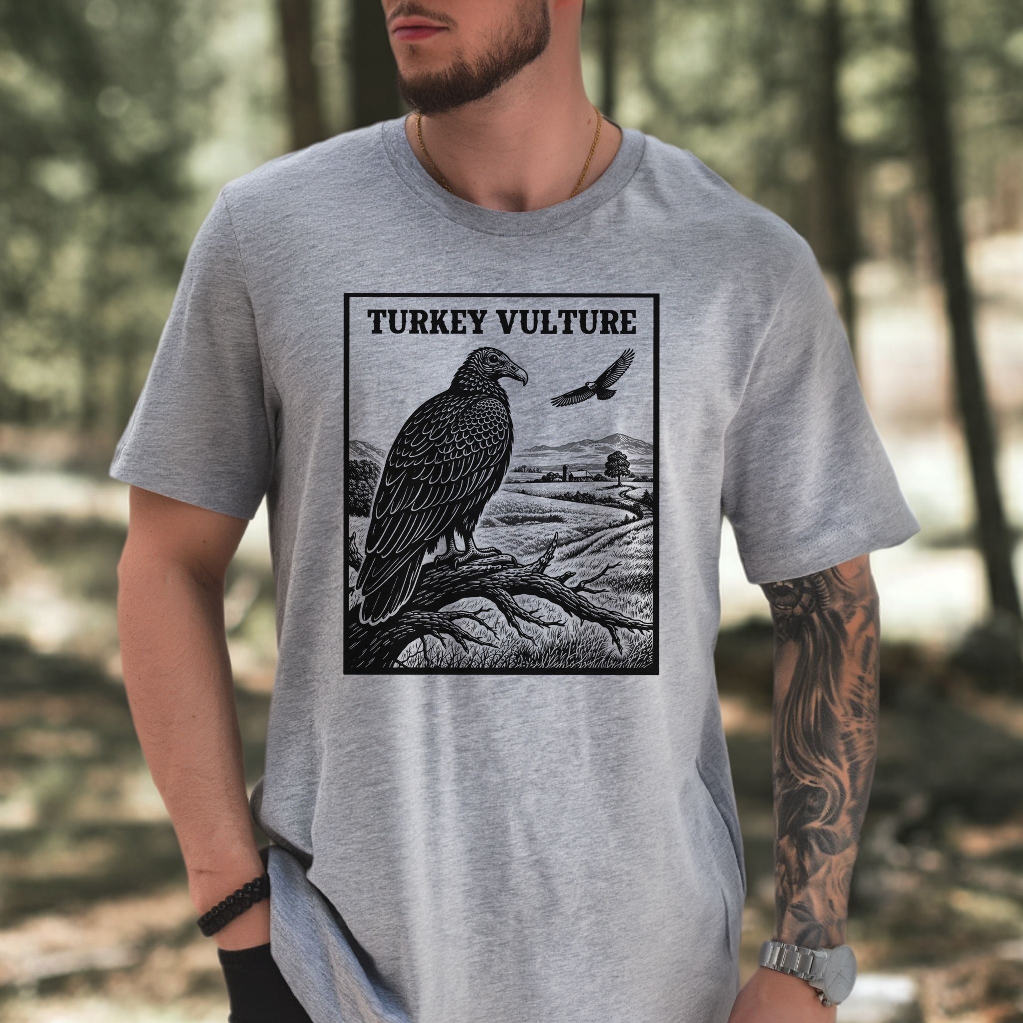 Turkey Vulture Vintage Countryside Wildlife Raptor T-Shirt
