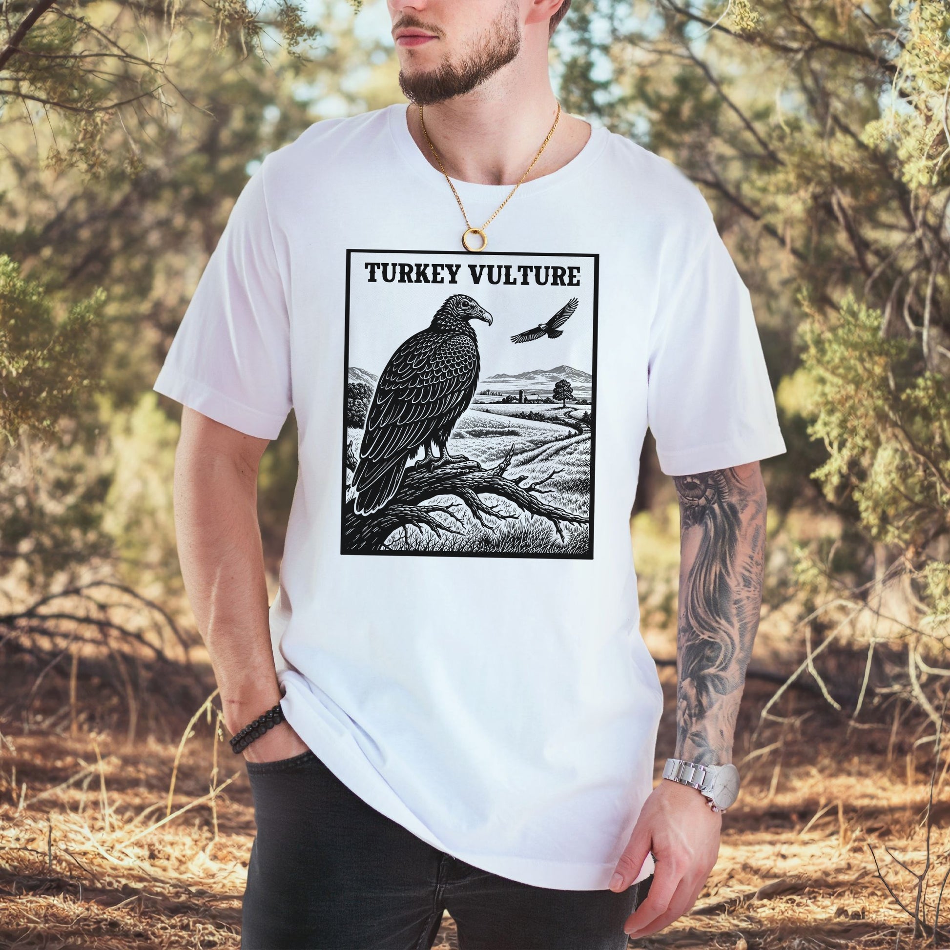 Turkey Vulture Vintage Countryside Wildlife Raptor T-Shirt