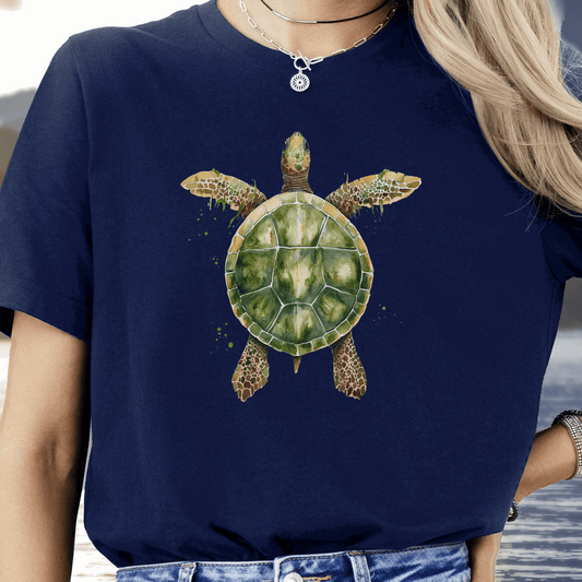Watercolor Turtle T-Shirt – Artistic Ocean Spirit Animal Tee