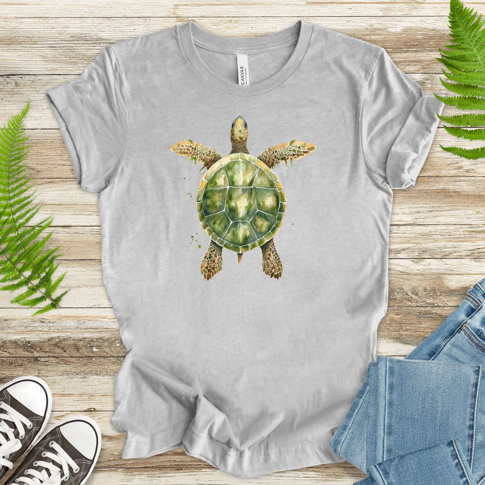 Watercolor Turtle T-Shirt – Artistic Ocean Spirit Animal Tee