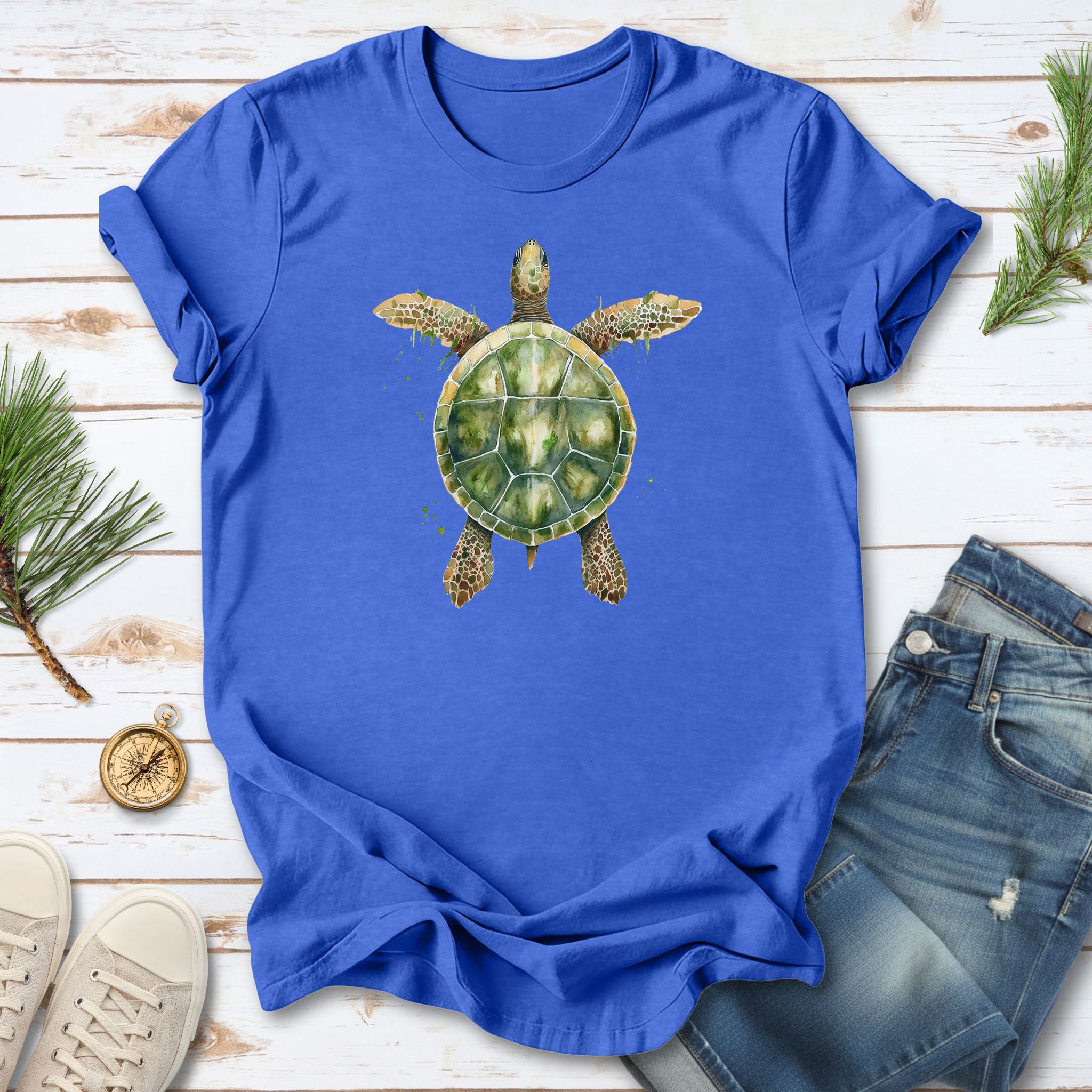 Watercolor Turtle T-Shirt – Artistic Ocean Spirit Animal Tee