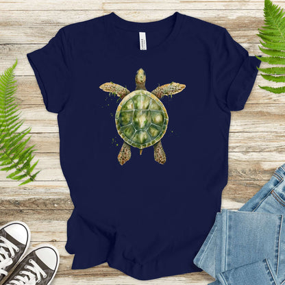 Watercolor Turtle T-Shirt – Artistic Ocean Spirit Animal Tee