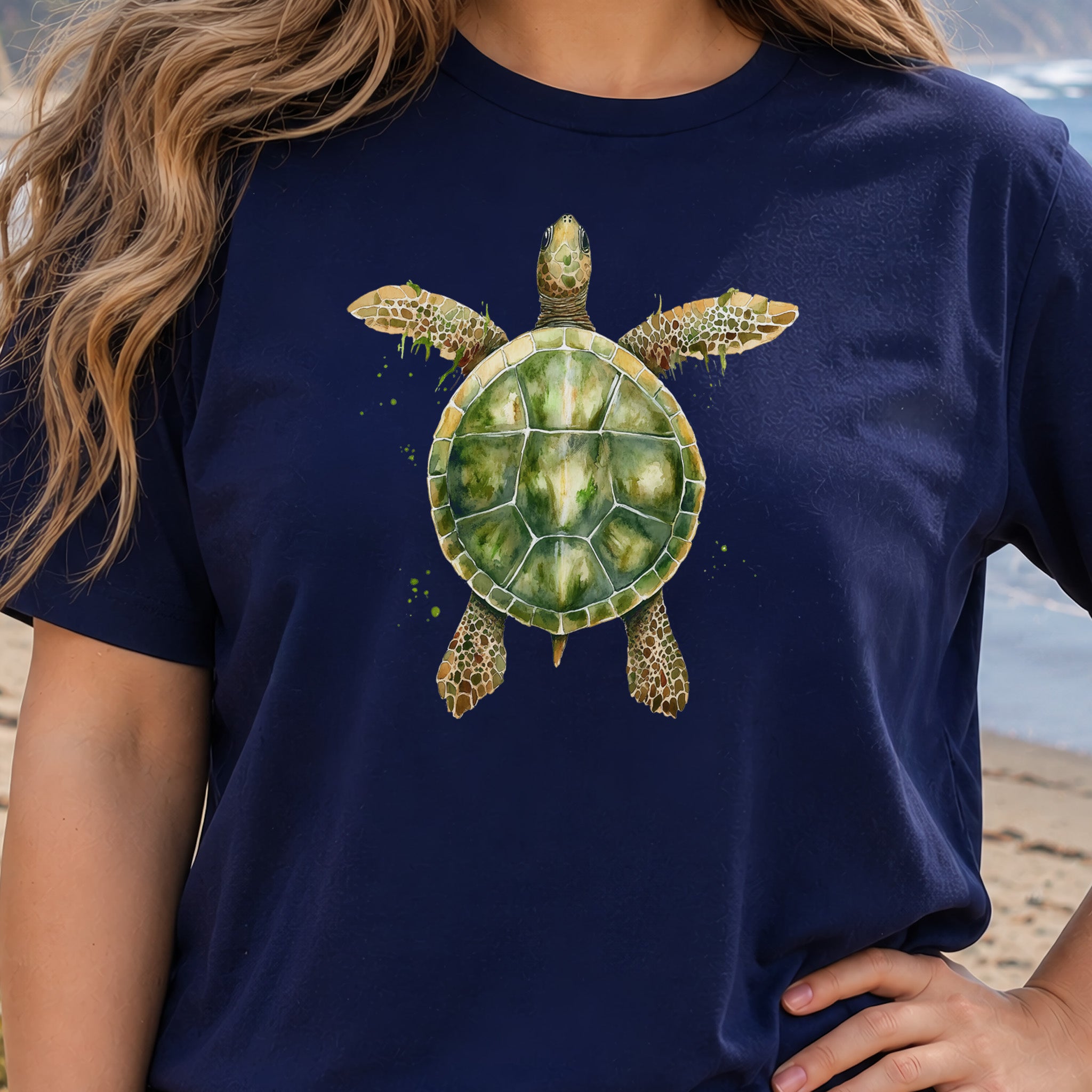 Watercolor Turtle T-Shirt – Artistic Ocean Spirit Animal Tee