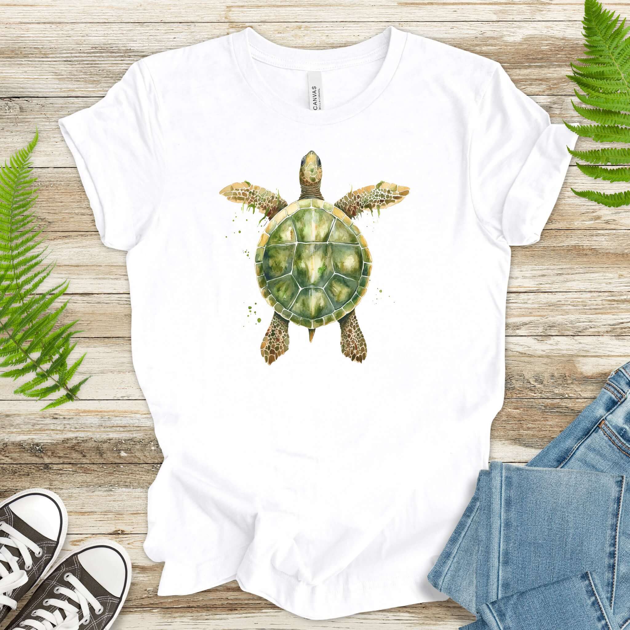 Watercolor Turtle T-Shirt – Artistic Ocean Spirit Animal Tee