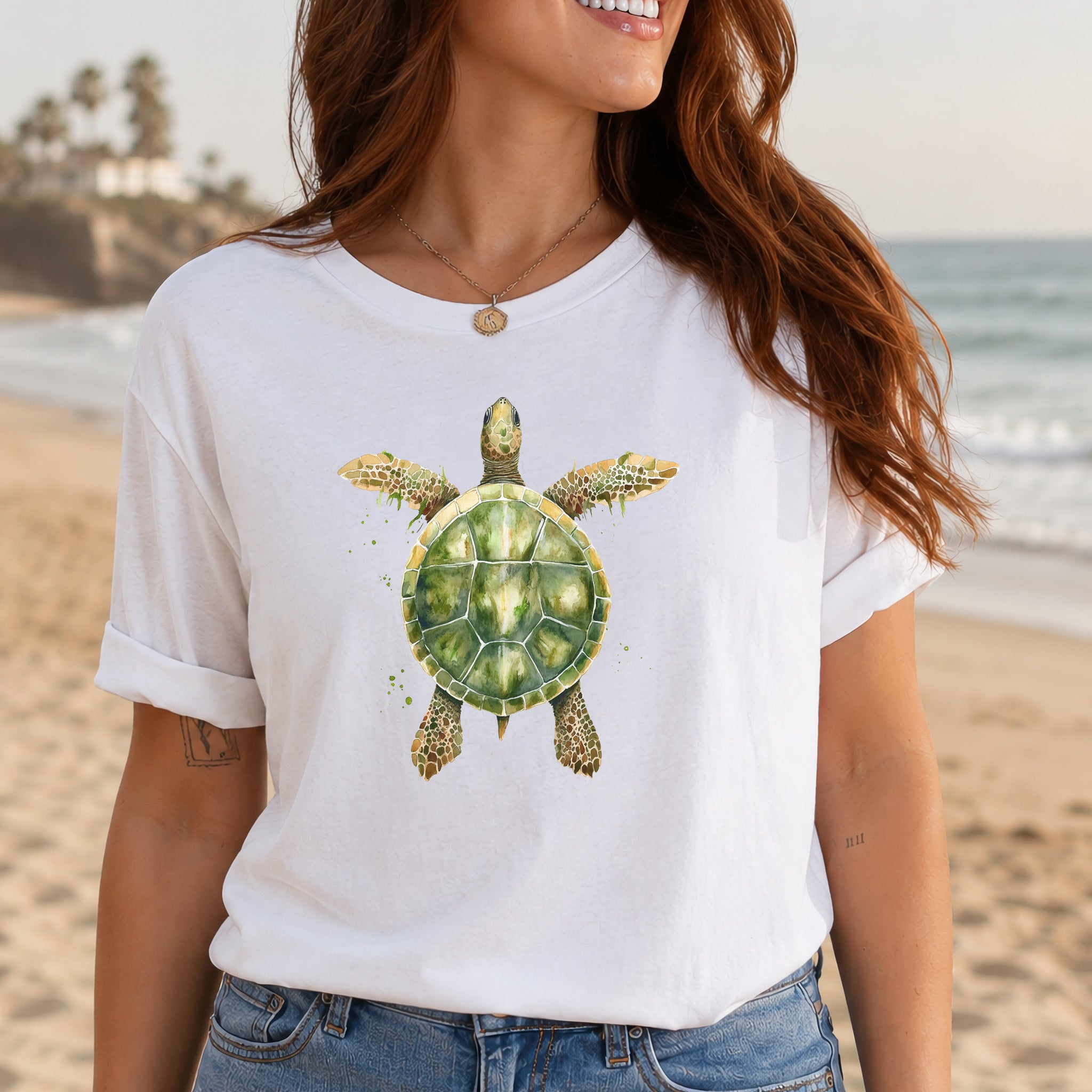 Watercolor Turtle T-Shirt – Artistic Ocean Spirit Animal Tee