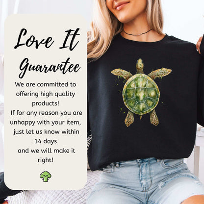 Watercolor Turtle Sweatshirt – Artistic Ocean Spirit for Sea Turtle Lovers