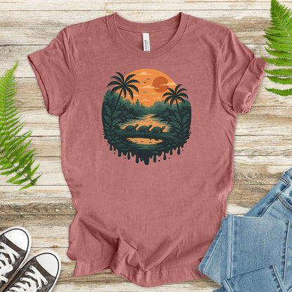 Turtles on a Jungle Log Shirt – Nature Adventure Hiking T-Shirt