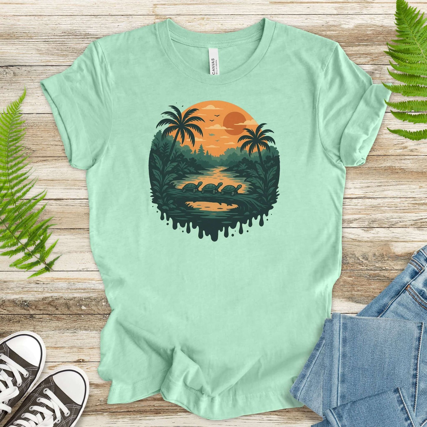 Turtles on a Jungle Log Shirt – Nature Adventure Hiking T-Shirt