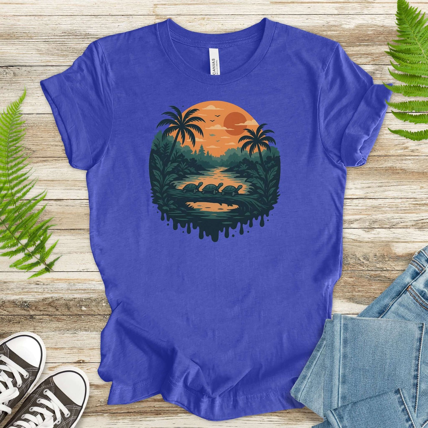 Turtles on a Jungle Log Shirt – Nature Adventure Hiking T-Shirt