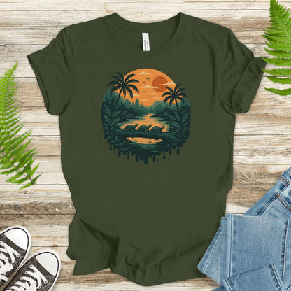 Turtles on a Jungle Log Shirt – Nature Adventure Hiking T-Shirt