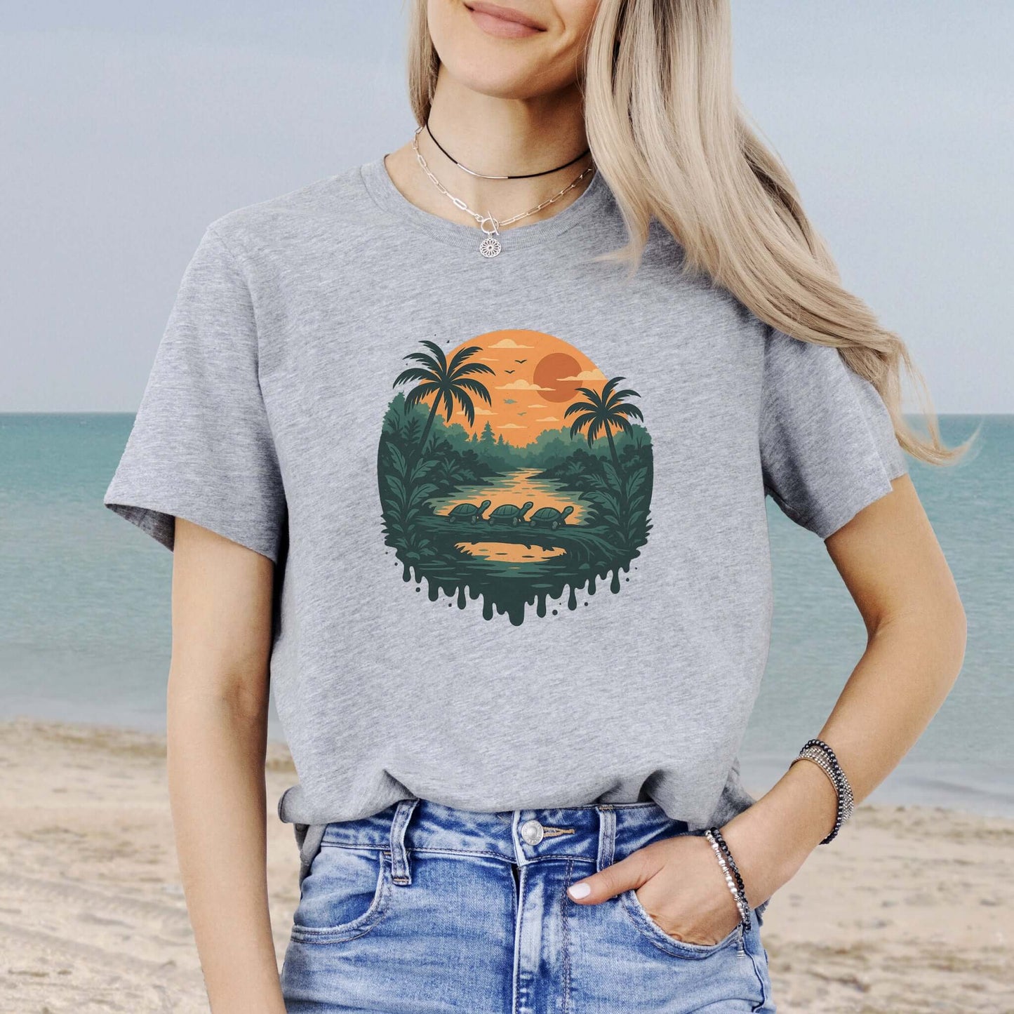Turtles on a Jungle Log Shirt – Nature Adventure Hiking T-Shirt