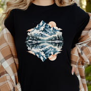 Twin Horizons T-Shirt – Reflected Mountain & Mystic Lake Adventure Tee