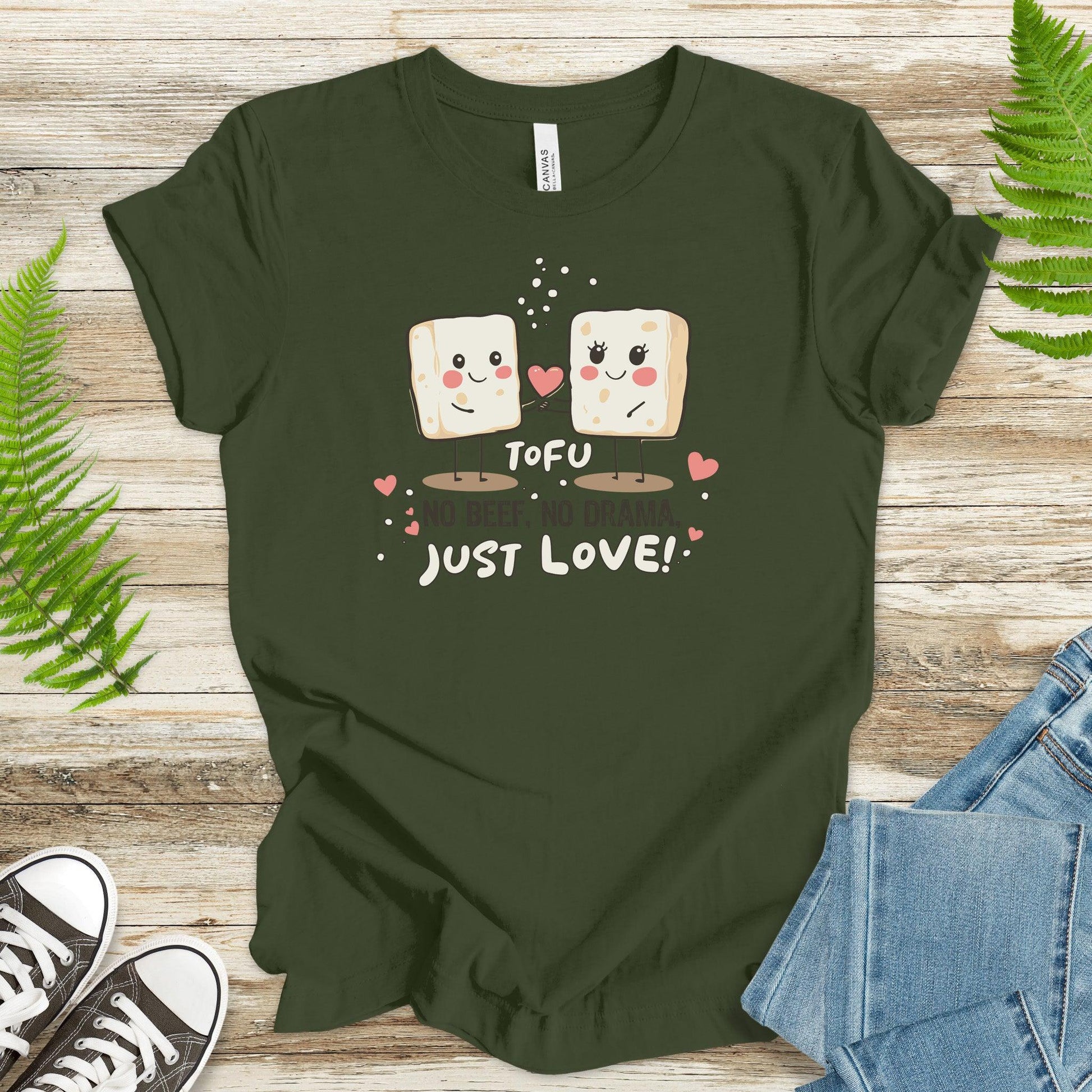 No Beef, No Drama, Just Love – Tofu Couple T-Shirt - TShirtree