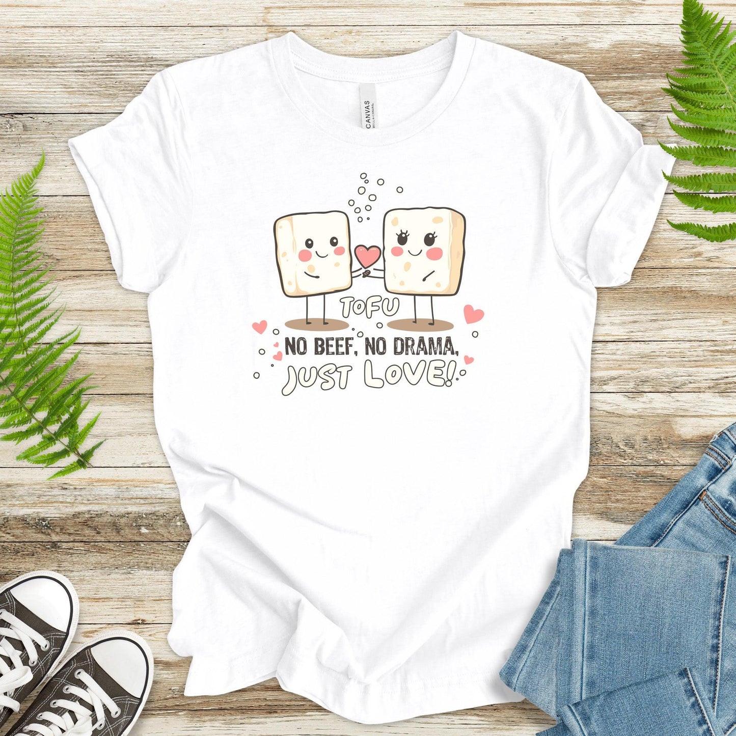 No Beef, No Drama, Just Love – Tofu Couple T-Shirt - TShirtree