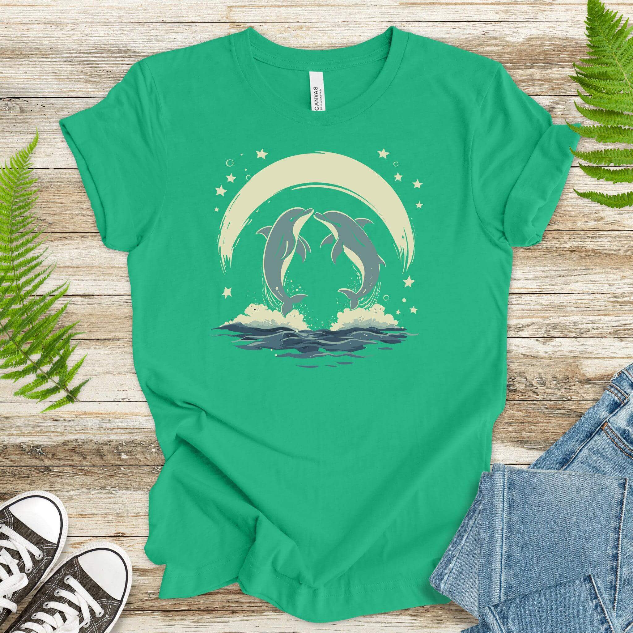Dolphin Love T-Shirt – Celestial Ocean Romance - TShirtree