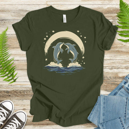 Dolphin Love T-Shirt – Celestial Ocean Romance - TShirtree