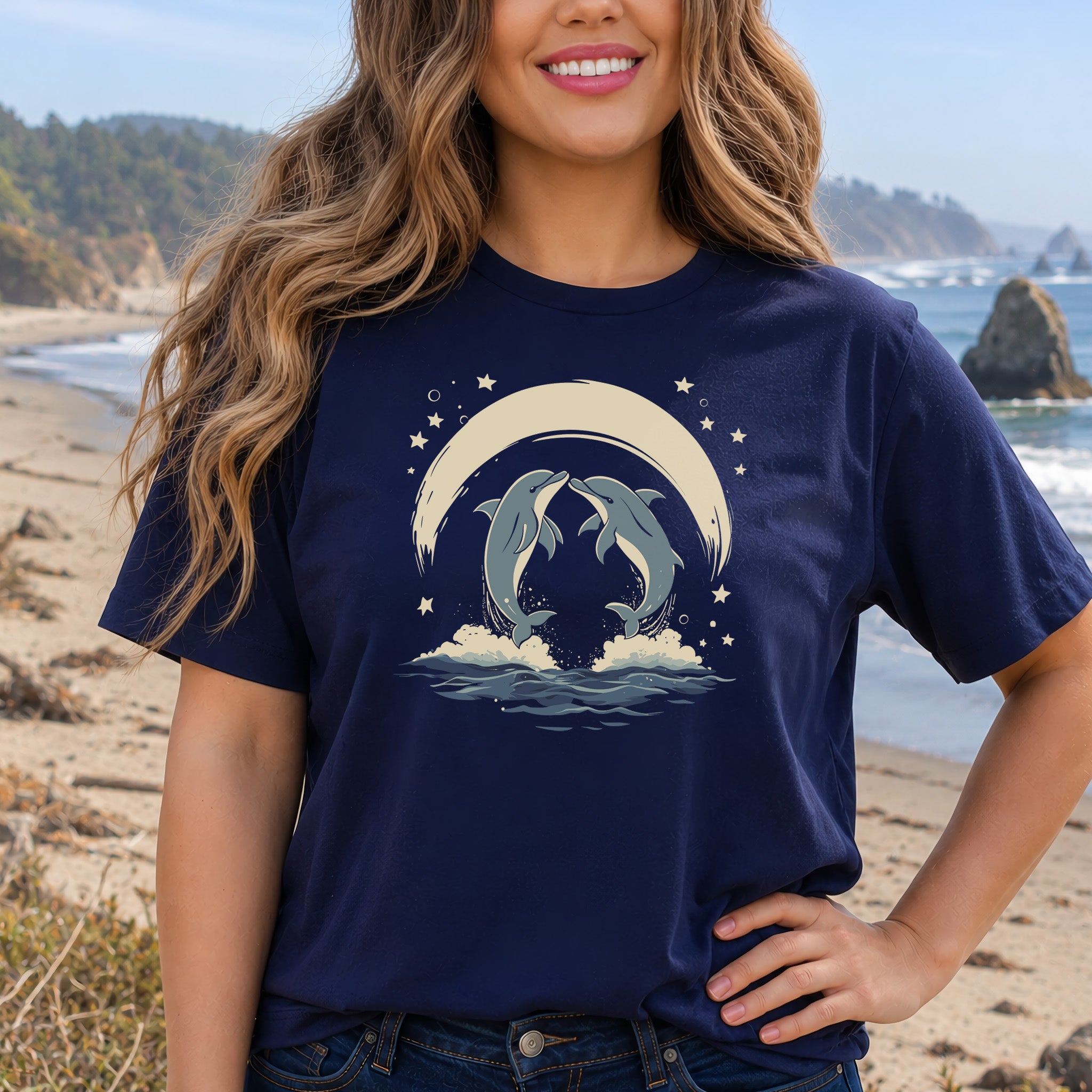 Dolphin Love T-Shirt – Celestial Ocean Romance