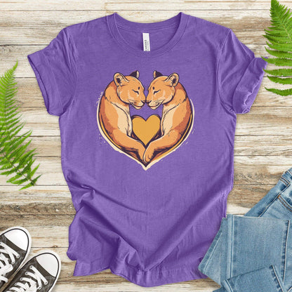 Purrfect Love: Puma Heart T-Shirt - TShirtree