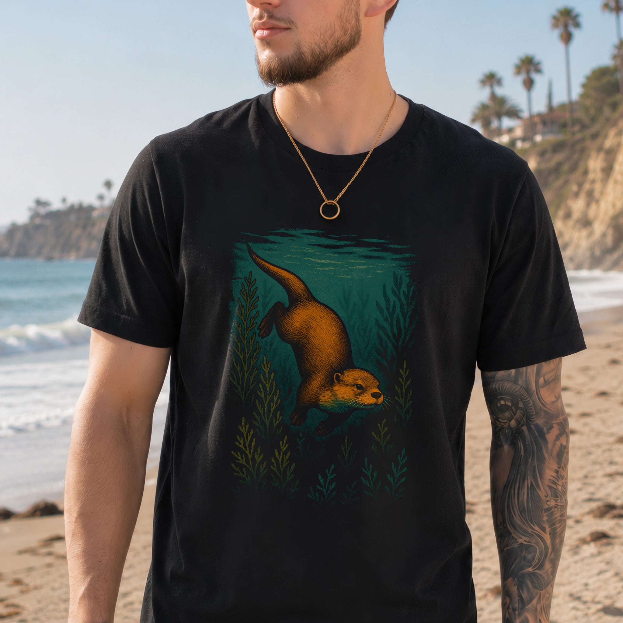 Otter Spirit Animal T-Shirt – Playful River Magic Vibes