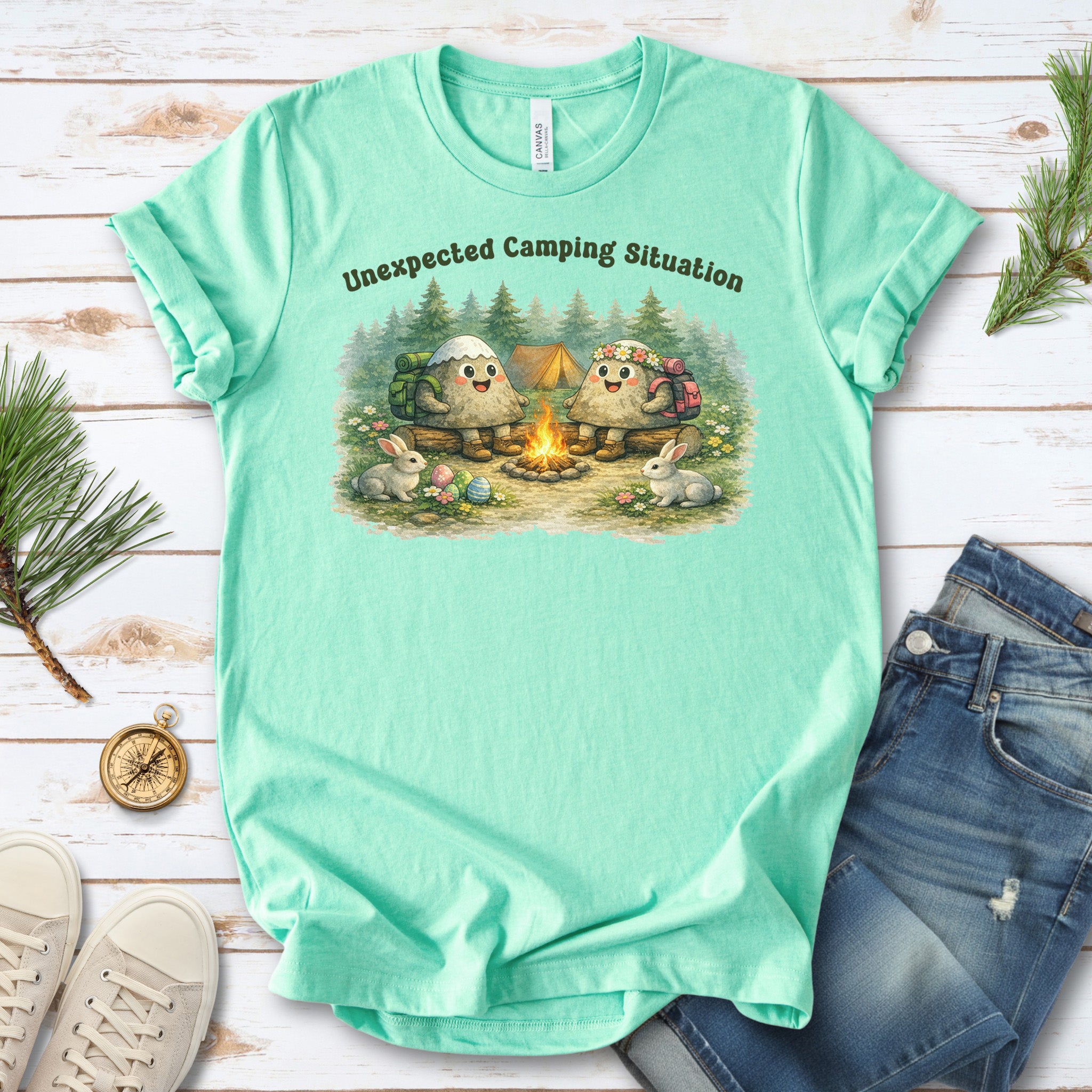 Unexpected Camping Situation T-Shirt Funny Easter Camping Mountain Gift