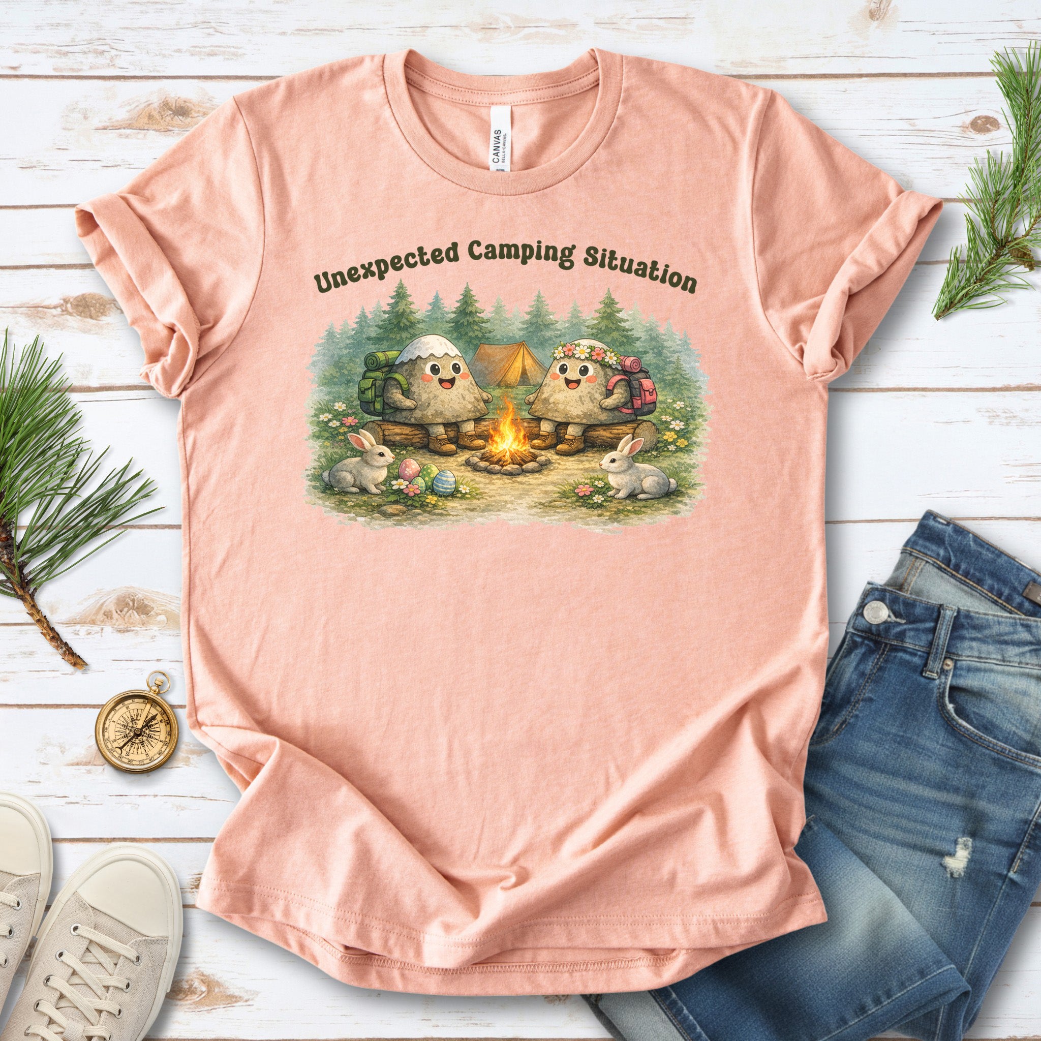 Unexpected Camping Situation T-Shirt Funny Easter Camping Mountain Gift