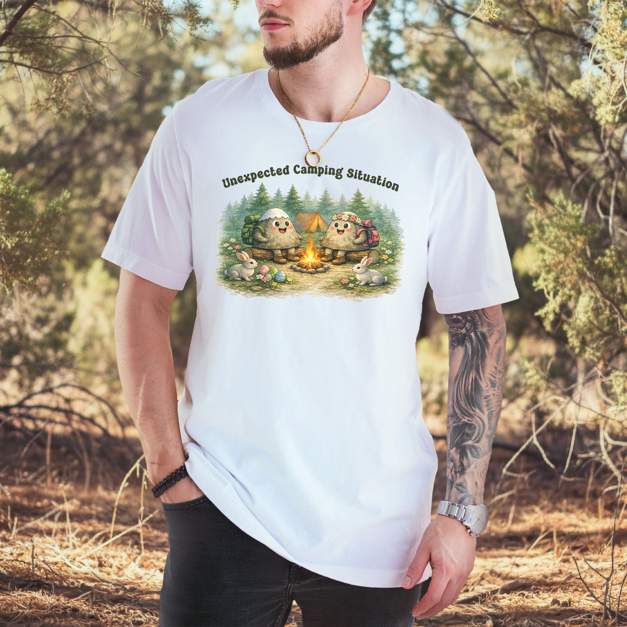 Unexpected Camping Situation T-Shirt Funny Easter Camping Mountain Gift