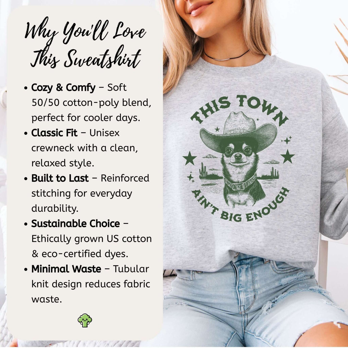 Chihuahua Sheriff Showdown Sweatshirt – Funny Dog Mom & Wild West Swetshirt