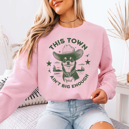 Chihuahua Sheriff Showdown Sweatshirt – Funny Dog Mom & Wild West Swetshirt