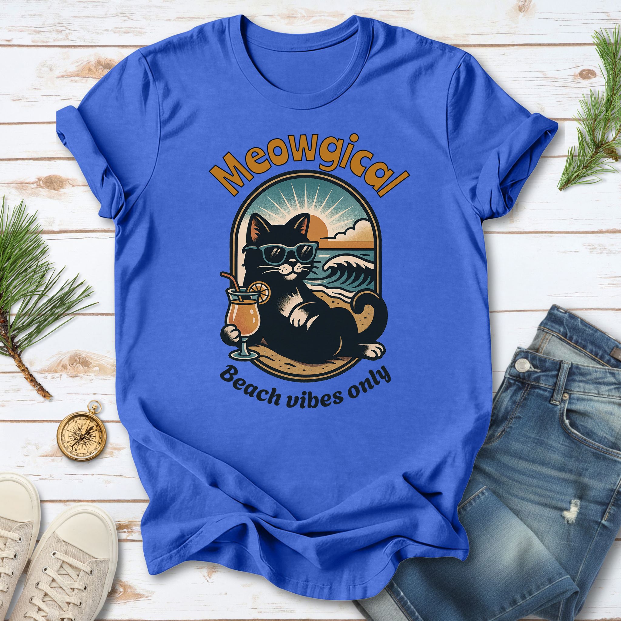 Cat Meowgical Beach Vibes Only T-Shirt